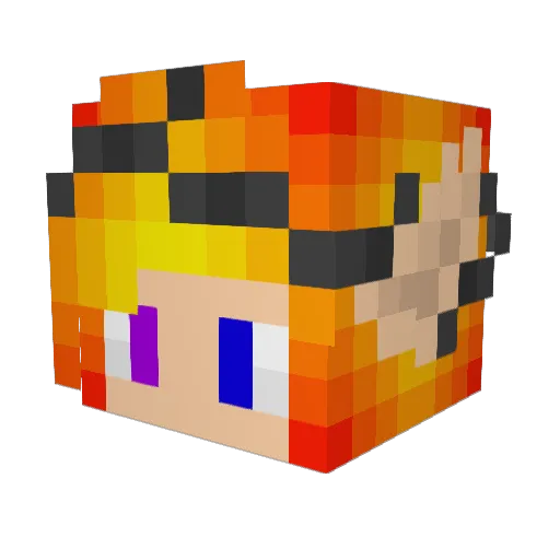 Aelve Minecraft avatar head, 3D render