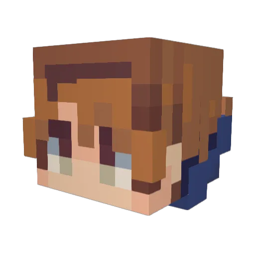 Aelyynn Minecraft avatar head, 3D render