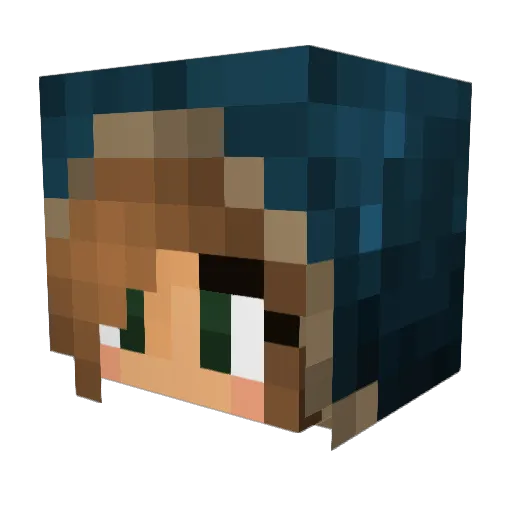 Aemari Minecraft avatar head, 3D render