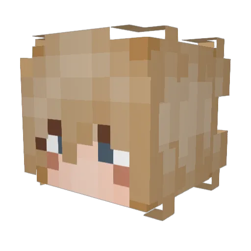 Aemilea Minecraft avatar head, 3D render