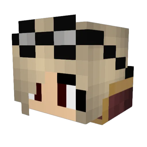 Aemya Minecraft avatar head, 3D render