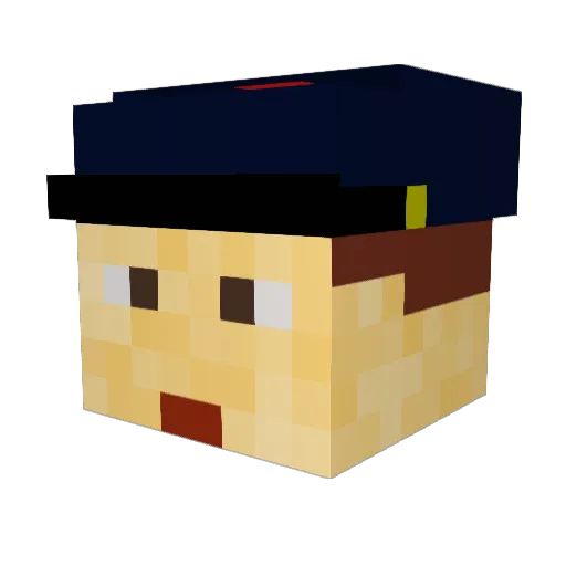 Aenir7 Minecraft avatar head, 3D render