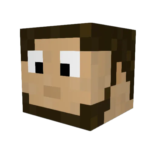 Aentartus Minecraft avatar head, 3D render