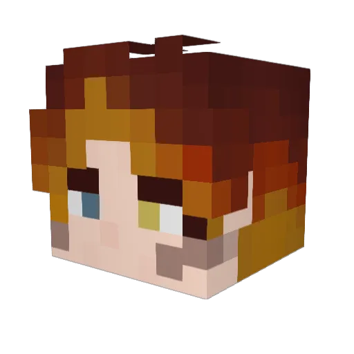 Aeraphal Minecraft avatar head, 3D render