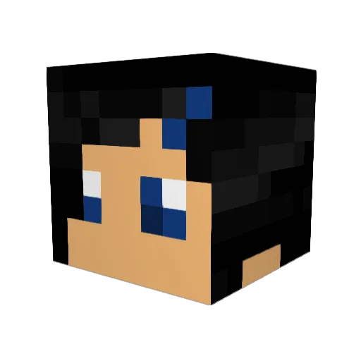 Aerlynne Minecraft avatar head, 3D render