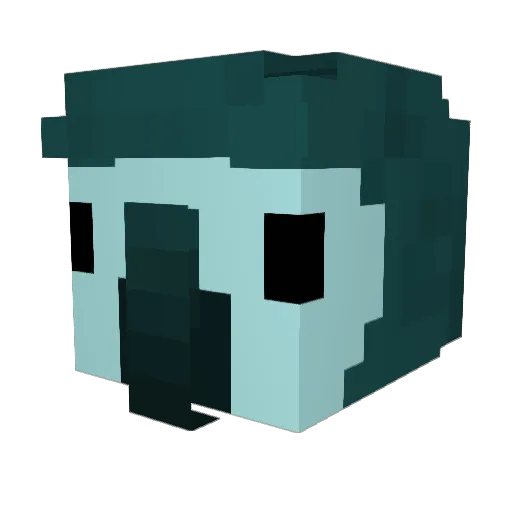 AeroLeaff Minecraft avatar head, 3D render