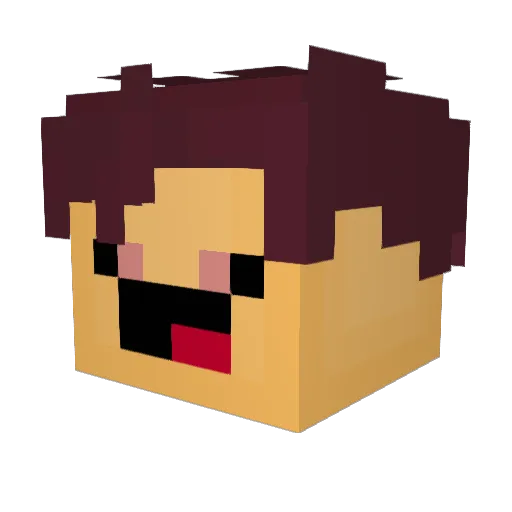 Aerobik Minecraft avatar head, 3D render