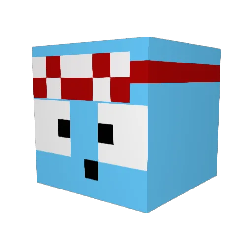 Aeronautico Minecraft avatar head, 3D render