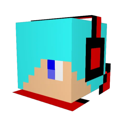 Aerr Minecraft avatar head, 3D render