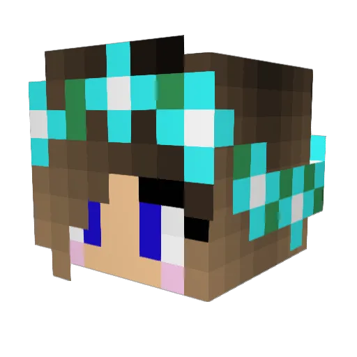 Aesap Minecraft avatar head, 3D render