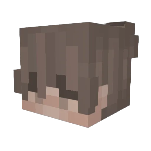Aesending Minecraft avatar head, 3D render