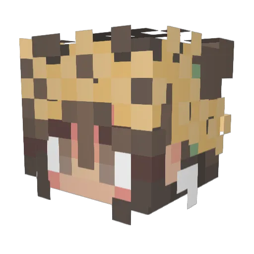 AestheticLiv Minecraft avatar head, 3D render