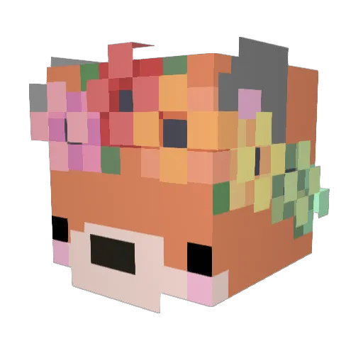 Aesthetic_Fox Minecraft avatar head, 3D render