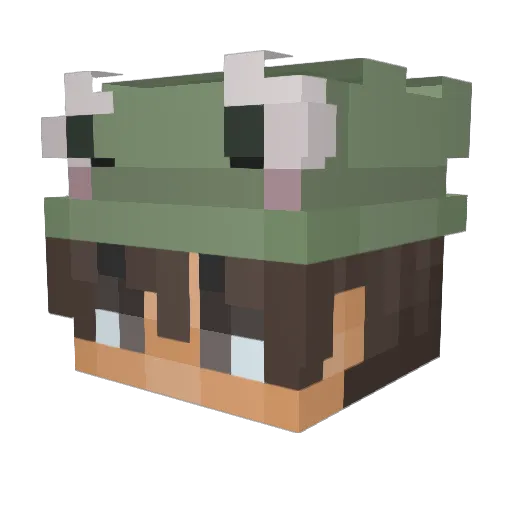 Aestheticr Minecraft avatar head, 3D render