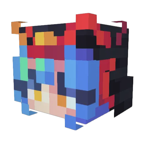 Aestien Minecraft avatar head, 3D render