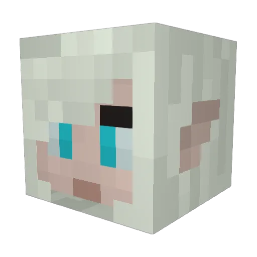 Aesuan Minecraft avatar head, 3D render