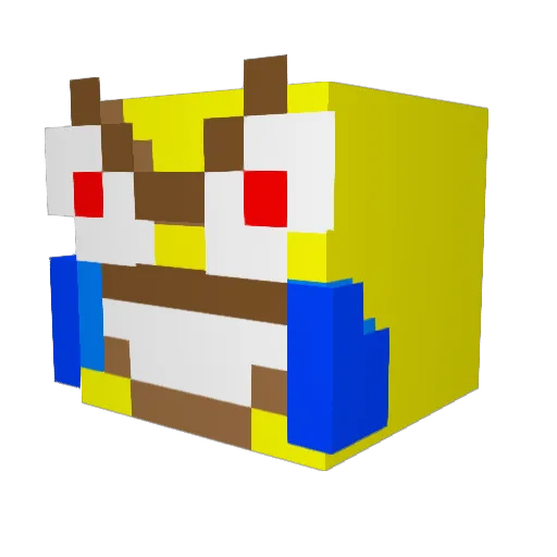 Aethiestmonk Minecraft avatar head, 3D render