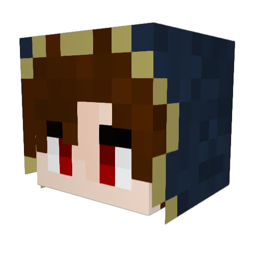 Aethri Minecraft avatar head, 3D render