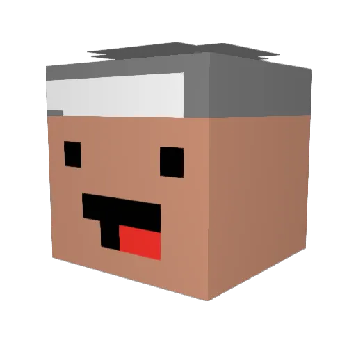 Aevb Minecraft avatar head, 3D render