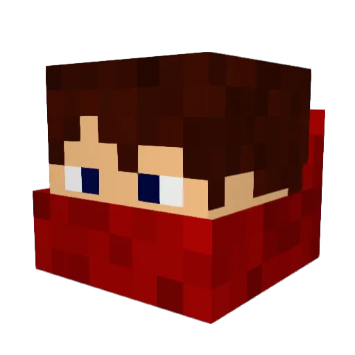 Aevux Minecraft avatar head, 3D render
