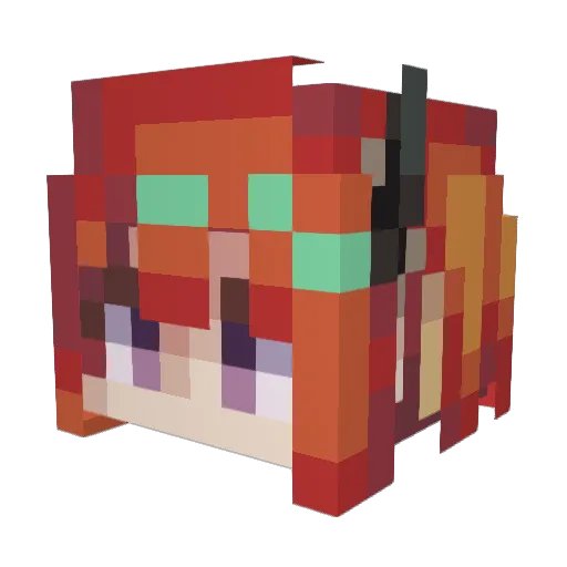 Aexcks Minecraft avatar head, 3D render