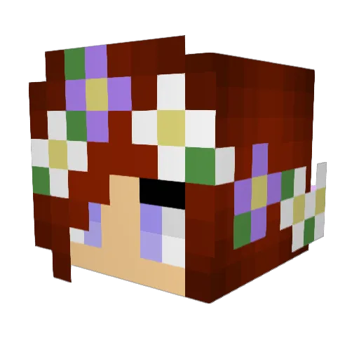 Aeylia Minecraft avatar head, 3D render
