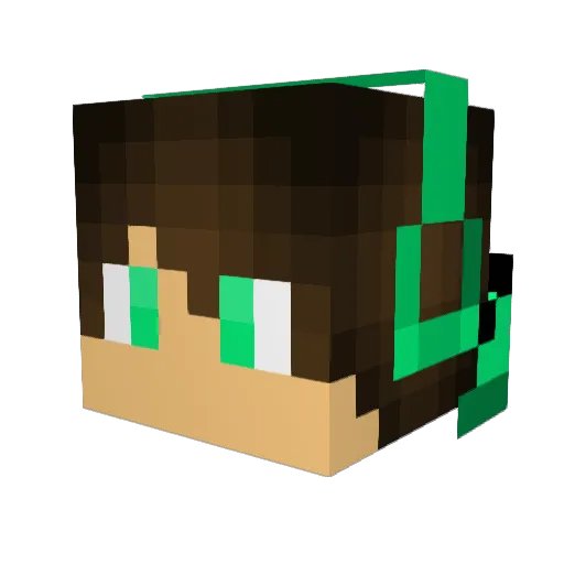 Aezon Minecraft avatar head, 3D render