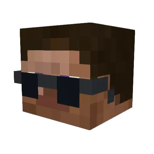 Afagring Minecraft avatar head, 3D render