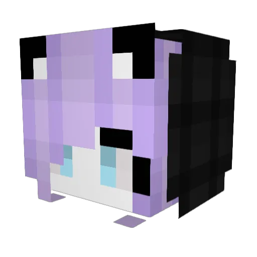 Afcia Minecraft avatar head, 3D render
