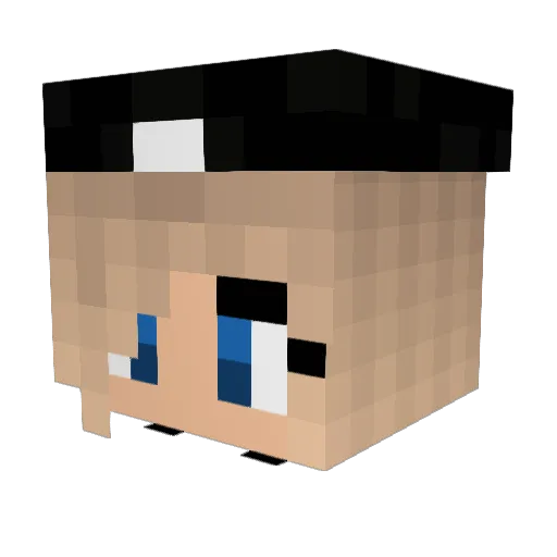 Afeard Minecraft avatar head, 3D render