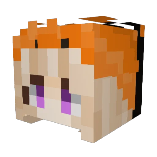 Afectivo Minecraft avatar head, 3D render