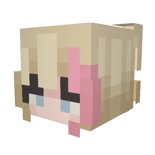 Afectuosa Minecraft avatar head, 3D render