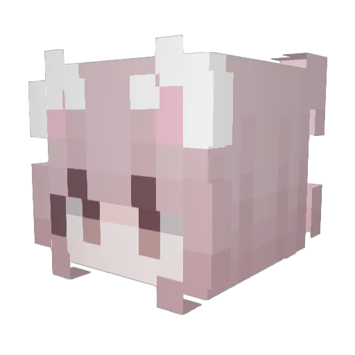 Afeminada Minecraft avatar head, 3D render