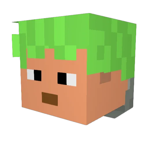AffectedCarton5 Minecraft avatar head, 3D render