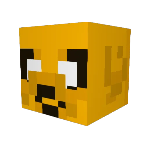 Afffffe Minecraft avatar head, 3D render