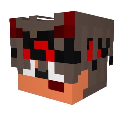 Afilex Minecraft avatar head, 3D render