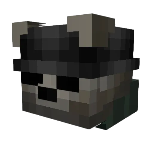 Afkish Minecraft avatar head, 3D render