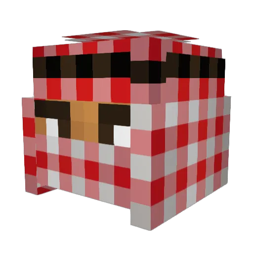 Aflashy Minecraft avatar head, 3D render