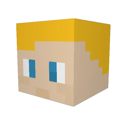 Aflenr Minecraft avatar head, 3D render