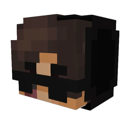 Afligido Minecraft avatar head, 3D render