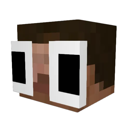 Afmoot Minecraft avatar head, 3D render