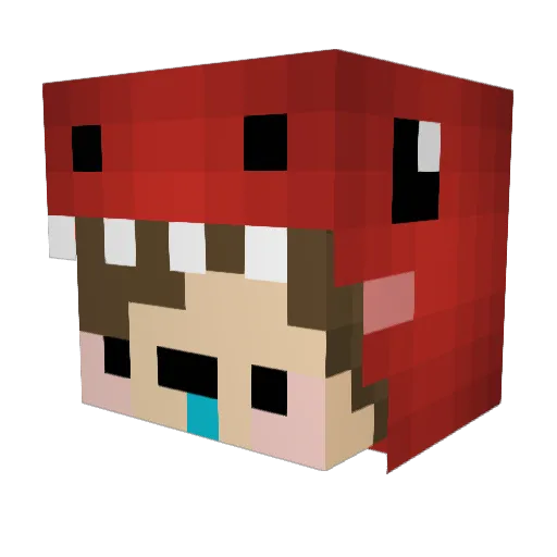 AfoeTS Minecraft avatar head, 3D render