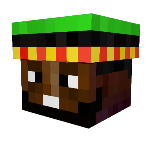 AfricanCuisine Minecraft avatar head, 3D render