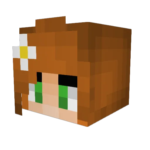 AfroAphrodite Minecraft avatar head, 3D render
