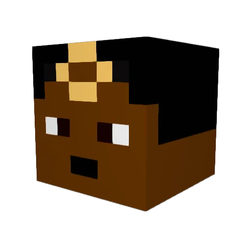 AfroFreeman Minecraft avatar head, 3D render