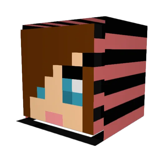 AfroMom Minecraft avatar head, 3D render