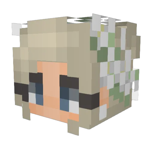 Afrodite09 Minecraft avatar head, 3D render