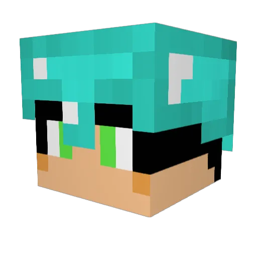 Afrojur Minecraft avatar head, 3D render