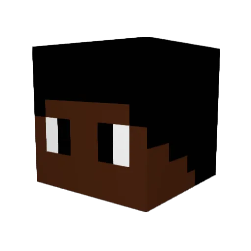 Afroo Minecraft avatar head, 3D render