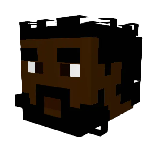 AfrooS Minecraft avatar head, 3D render